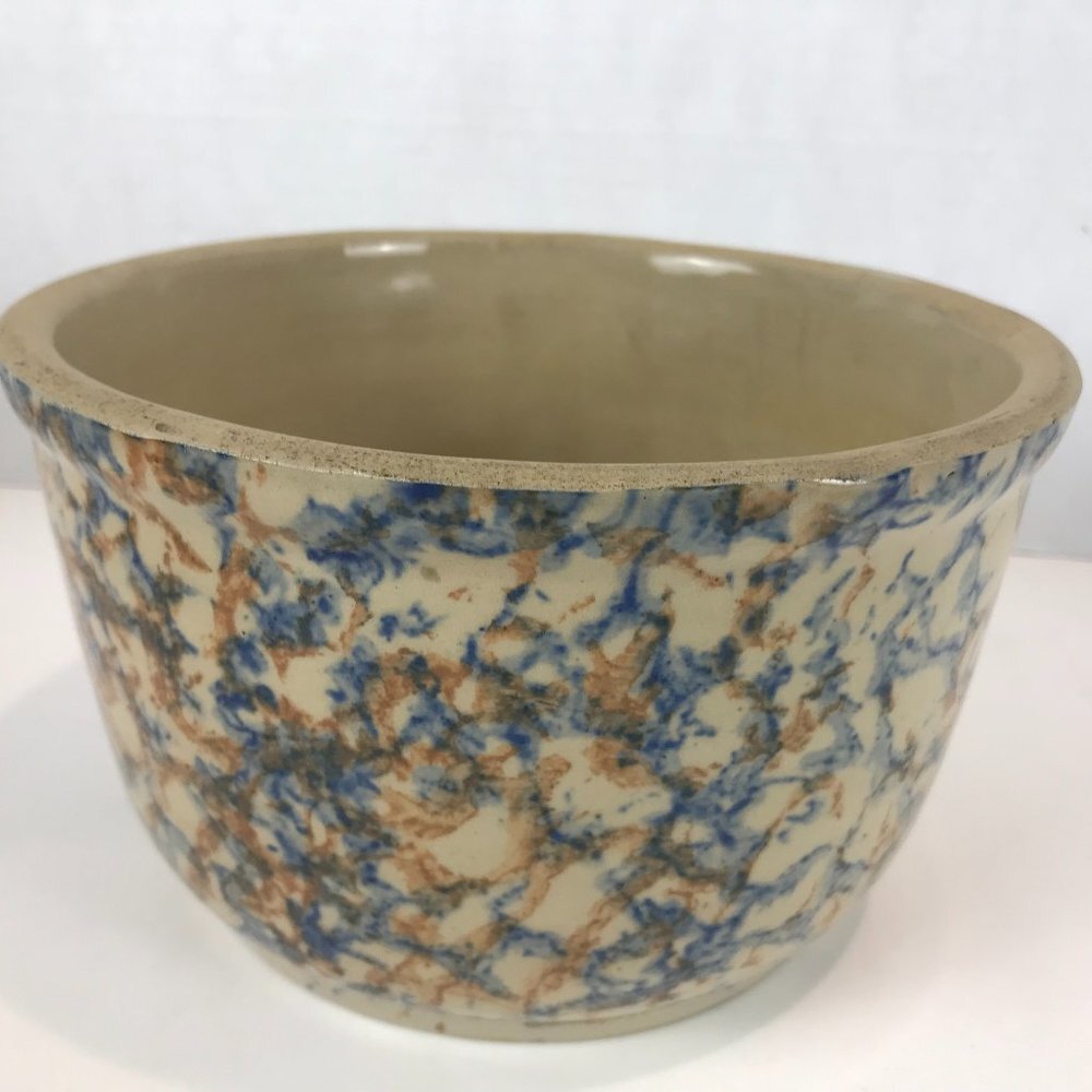 Red Wing Oven Ware bowl with spongeware finish